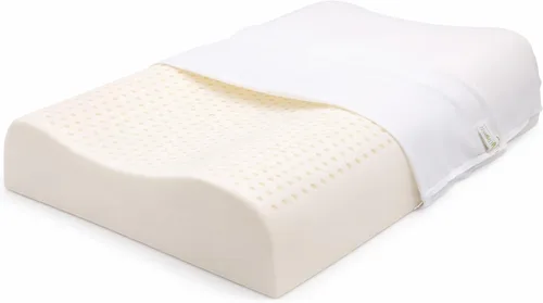 Miniatura 9 de OrganicTextiles - Almohada de látex de contorno orgánico con funda de algodón orgánico (alto loft, firmeza media), certificado GOTS & GOLS, alivio
