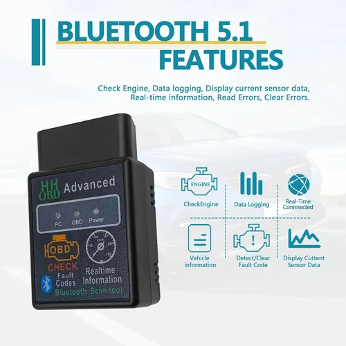 Miniatura 3 de Herramienta de diagnóstico inalámbrico Bluetooth OBD2, lector de código de vehículo para automóvil, restablecimiento de herramienta de escaneo