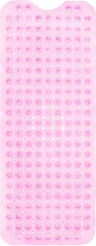 Miniatura 39 de ENKOSI Tapete de baño antideslizante, extra largo de 40 x 16 pulgadas, tapete antideslizante grande para bañera y ducha con ventosas y agujeros