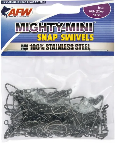 Miniatura 34 de American Fishing Wire Mighty Mini grúa giratoria, línea de pesca esencial, equipo de pesca compacto, giro de agua salada, giro de acero inoxidable