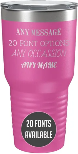 Miniatura 52 de Vaso de acero inoxidable aislado con tapa de 20 onzas (17 colores) personalizado con recubrimiento en polvo, grabado personalizado, nombre