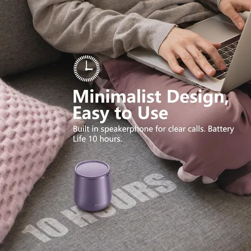 Miniatura 5 de INSMY C17-MAX, Altavoz Bluetooth Pequeño Impermeable, Audio Rico, Emparejamiento, Portátil, de Mano, Púrpura