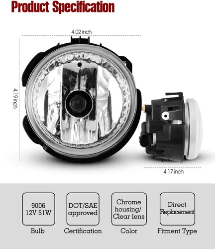 Miniatura 6 de Faros antiniebla para Subaru Forester 2009-2013/2008-2010 Subaru Impreza WRX STI Conjunto de luz antiniebla 2 piezas OEM lámparas antiniebla