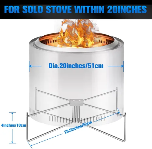 Miniatura 3 de Soporte para hoguera para estufa individual, fogata y otras fogatas al aire libre de 15 a 20 pulgadas, soporte de acero inoxidable, accesorios