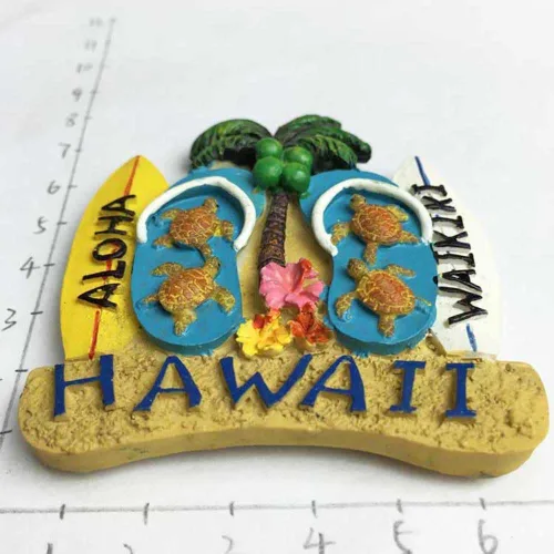 Miniatura 2 de Hawaii USA America Imán del refrigerador 3D Beach Slipper Travel Sticker Souvenirs Collection, decoración del hogar y de la cocina, imán