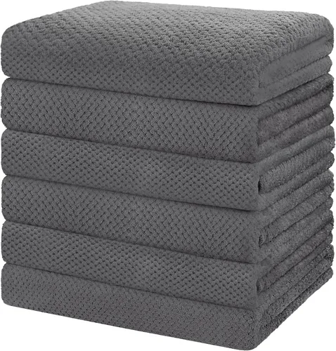 Miniatura 19 de HOMEXCEL Juego de Sábanas de Baño Toallas Paquete de 2 (35 x 70 Pulgadas), Toallas de Baño Ultra Suaves para Baño, Toallas Ligeras y de Secado Negro
