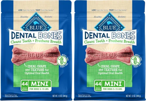 Miniatura 11 de Blue Buffalo Dental Bones - Mini golosinas dentales naturales para masticar para perros, (5-15 libras) bolsa de 12 onzas