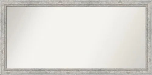 Miniatura 506 de Amanti Art Espejo de baño plateado para sobre fregadero, 23 x 23 pulgadas, espejo cuadrado plateado en ángulo, marco de madera moderno medio, se