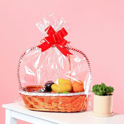 Miniatura 3 de 50 paquetes de bolsas de celofán extra grandes de 32 x 40 pulgadas para cesta, envolturas de celofán transparente enormes para canastas, regalos