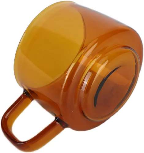 Miniatura 4 de Yosoo Taza de café, taza de vidrio vidrio de borosilicato con mango para leche para el hogar para café con leche (ámbar)