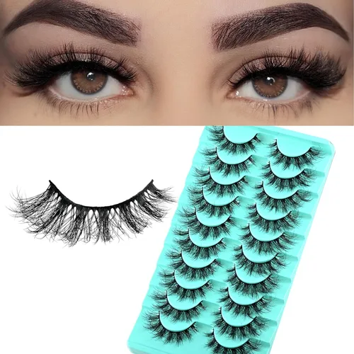 Miniatura 14 de APCYUST Pestañas postizas Wispy, pestañas naturales de visón, tiras de pestañas de visón, aspecto natural, pestañas falsas semi-Wispy, paquete