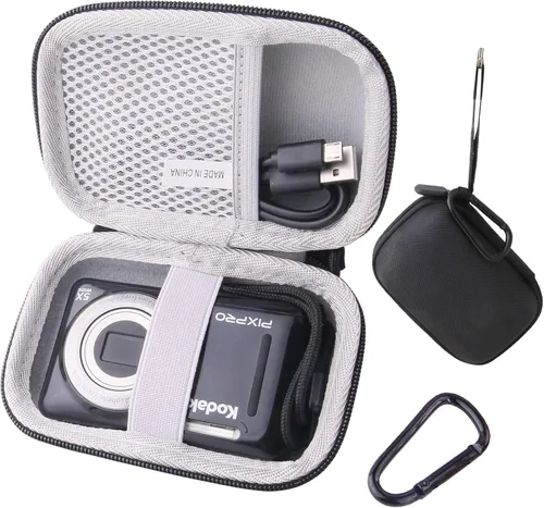 Funda rígida de EVA compatible con KODAK PIXPRO C1/KODAK FZ55/FZ45/FZ43 Funda de protección de cámara digital. (negro)