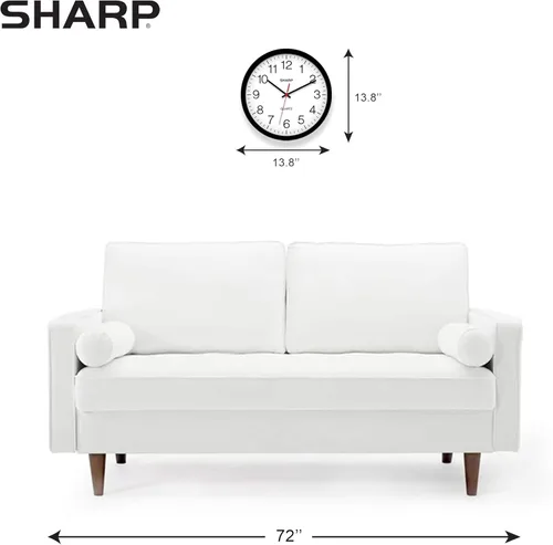 Miniatura 4 de Sharp Reloj de pared – Negro, silencioso, sin tictac, cuarzo de calidad de 14 pulgadas, funciona con pilas, redondo, fácil de leer, hogar, cocina