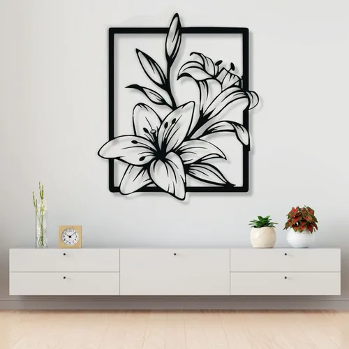 Miniatura 2 de Fayholy Decoración de pared de flores de metal, arte de pared de metal, letrero floral, decoración de pared de metal, decoración de lirio