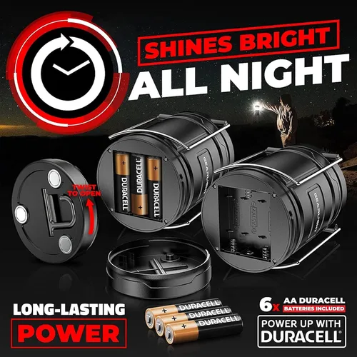Miniatura 5 de Linterna de camping GearLight - 2 linternas LED portátiles a batería con base magnética y gancho plegable para uso de emergencia o campamentos, kit