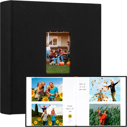 Miniatura 11 de Álbum de fotos de 600 bolsillos 4x6 con espacio para escribir, álbum de fotos de gran capacidad 4x6 que contiene 600 fotos horizontales y Beige