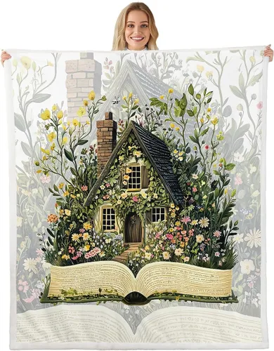 Miniatura 13 de Manta de cama de margaritas blancas, manta de franela rústica con flores florecientes de jardín natural para decoración de habitaciones, manta