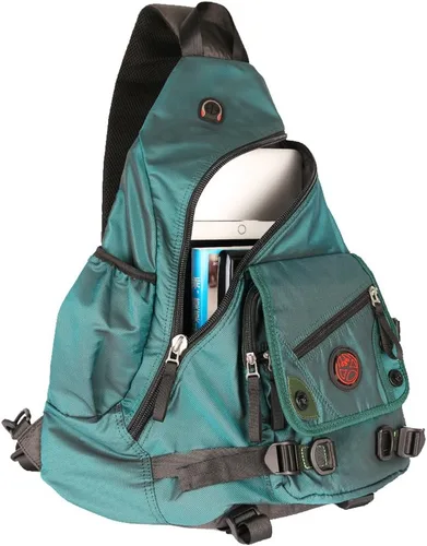 Miniatura 12 de Bolso bandolera grande, mochila para portátil, bolso de mensajero cruzado, mochila de viaje para el hombro, B-gris claro, Grande, Bolso bandolera