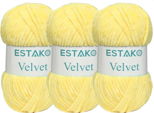 Miniatura 47 de Estako Manta de felpilla de terciopelo amigurumi para tejer y tejer, súper voluminosa, 3.53 oz (132 yardas) (1710 - naranja)