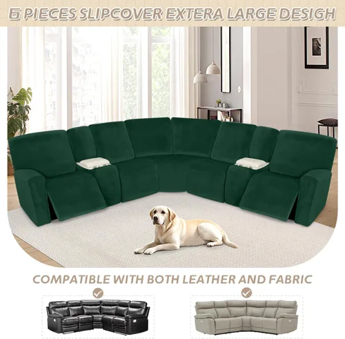 Miniatura 453 de Arfntevss Fundas de sofá seccional reclinable de terciopelo, Funda de sofá seccional de esquina para sofá reclinable, Funda elástica suave