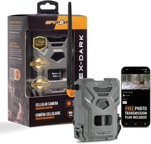 Cámara de seguimiento SPYPOINT Flex-Dark celular, fotos de 40MP, video de 1080p + sonido, cámara de juego sin brillo, visión nocturna para caza,