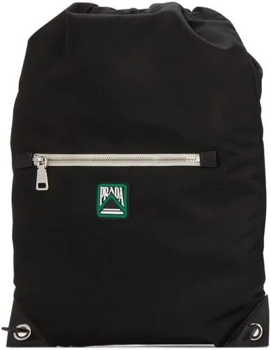 Miniatura 5 de Prada Mochila unisex con cordón de nylon Tessuto negro 2VZ030, Negro -, Mochilas Sling