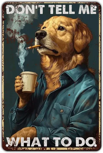 Miniatura 29 de KIYOYO Basset Hound Dog - Cartel de metal vintage de hound con texto en inglés "Before Coffee After Coffee" (Antes del café después del café)