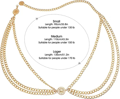 Miniatura 7 de Glamorstar Cinturón de cadena multicapa para mujer, estilo bohemio, cadena para el vientre, cadena de bikini