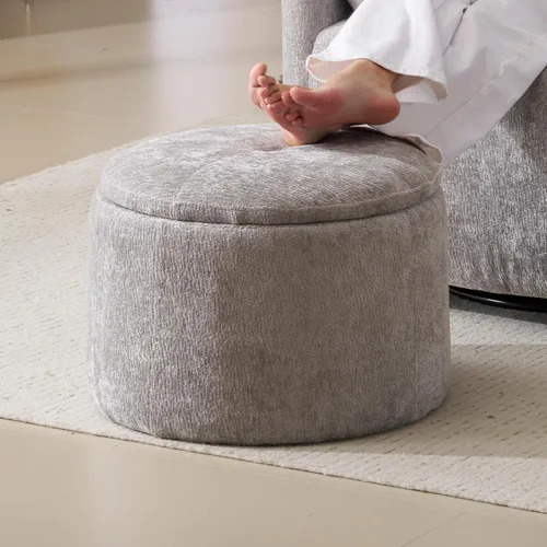 Miniatura 19 de Sillón reclinable mecedor giratorio de gran tamaño con masaje y calor, sillón reclinable giratorio para guardería con reposacabezas ajustable, silla