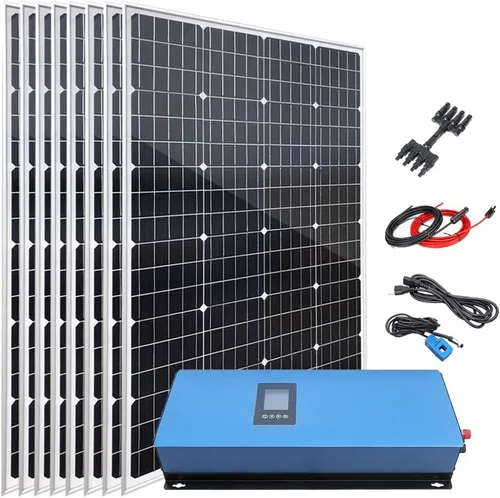 Miniatura 11 de Kit de sistema solar para el hogar de 480 W con 4 paneles solares monocristalinos de 120 W y 1000 W MPPT Solar Grid Tie Power Inverter