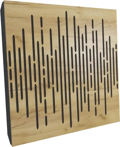 Miniatura 2 de Panel acústico difuso de absorción de sonido, «onda» para rec.studio Madera laminada, (paquete de 4):, Roble