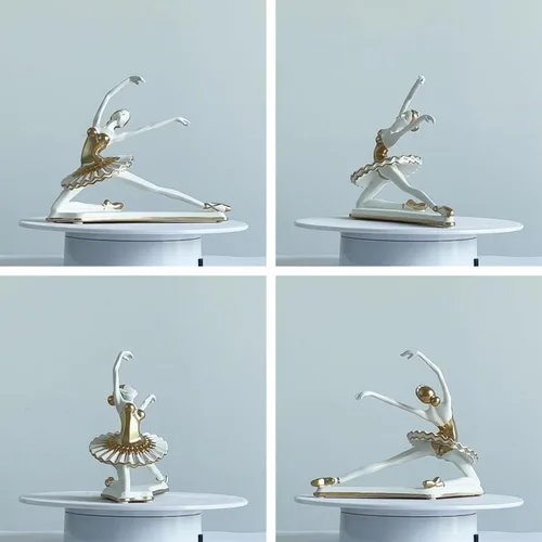 Miniatura 2 de HAUCOZE Estatua de bailarina de bailarina, escultura de yoga, decoración moderna del hogar, regalo para sala de estar, oficina, poliresina de 8.3