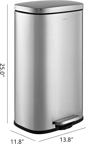 Miniatura 4 de happimess HPM1011A Curtis - Bote de basura con pedal de apertura de 8 galones con tapa de cierre suave, moderno, minimalista, a prueba de huellas