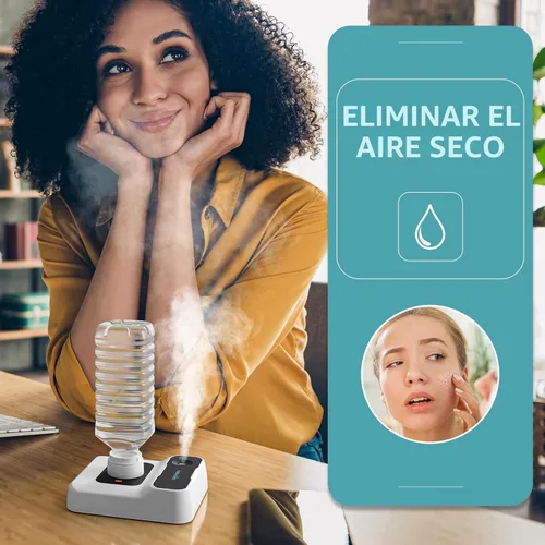Miniatura 2 de Humidificador de viaje, pequeño humidificador portátil para plantas, dormitorio, oficina, hotel o automóvil, 5000 mAh, funciona con pilas, mini
