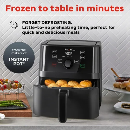 Miniatura 2 de Instant Pot Vortex - Freidora de aire de 5.7 cuartos de galón, opciones de programas personalizados, funciones 4 en 1, tecnología EvenCrisp que