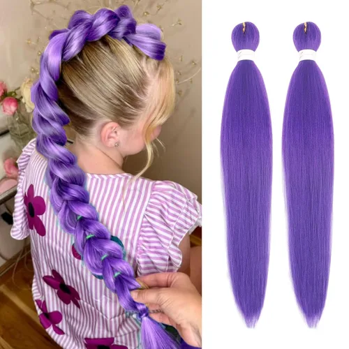 Miniatura 24 de Beyond Beauty - Trenzas preestiradas de cabello profesional sin picazón, ajuste de agua caliente, fibra sintética, textura Yaki, extensiones