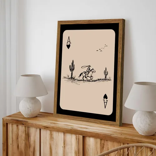 Miniatura 5 de Arte de pared de vaquero occidental, pintura vintage del suroeste de pared, impresiones en lienzo de cartas de juego occidentales, ilustraciones