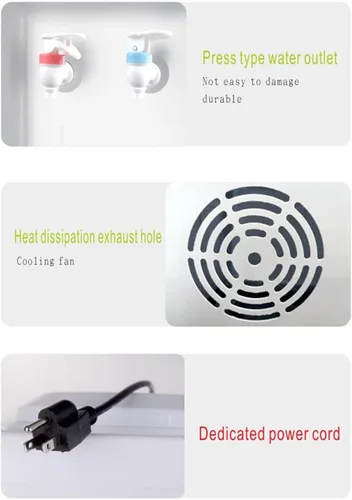 Miniatura 7 de Dispensador de agua para botella de 5 galones, dispensador de agua de carga superior fría y caliente, enfriador independiente con cierre