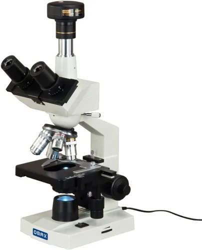Miniatura 2 de OMAX microscopio digital compuesto trinocular con LEDes, de 40X-2500X, de laboratorio, con cámara digital de 5 MP y plataforma mecánica de capa doble