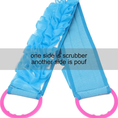 Miniatura 8 de Paquete de 3 esponjas de doble cara para la espalda, esponja de ducha, esponja larga exfoliante para la espalda, rascador con asa, aplicador