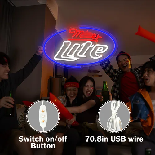 Miniatura 5 de Letrero de neón de cerveza, luces de neón de cerveza, letreros LED para pared, para hombre, cueva, pub, hogar, fiesta, dormitorio, barra de neón