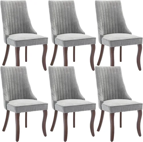 Miniatura 18 de Shenyon Juego de 4 sillas de comedor color beige, cómodas sillas de comedor tapizadas con canal de tela, sillas de cocina modernas para comedor