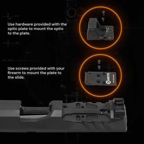Miniatura 6 de GRITR Placa óptica para montar la óptica de huella RMR en modelos de armas de fuego Walther PDP con sistema de montaje de placa óptica 2.0