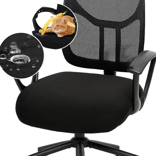 Miniatura 45 de Fundas elásticas para asiento de silla de oficina de escritorio - Funda universal de spandex para silla de computadora - Fundas removibles lavables
