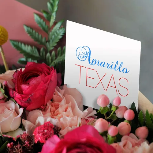 Miniatura 3 de 3dRose Amarillo, Texas, red, blue text. Patriotic home town design 1 Greeting Card with envelope
