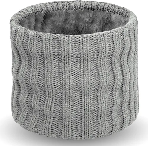 Miniatura 12 de Wandx Polaina de forro polar para niños y niñas, para invierno, para clima frío, cubierta facial de punto de rayas anchas para niños y niñas