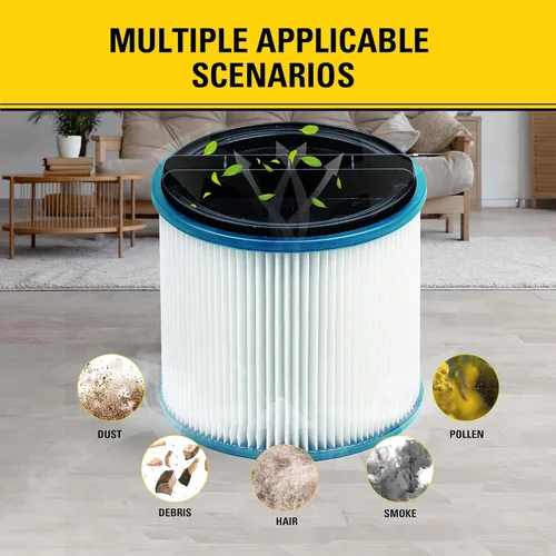 Miniatura 5 de STANLEY Filtro de vacío HEPA de repuesto 08-2566BP, apto para la mayoría de aspiradoras húmedas y secas de 5 a 18 galones, compatible con SL18115
