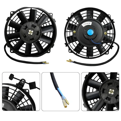 Miniatura 2 de Mupera Ventilador Universal Delgado de Empuje y Tracción para Enfriamiento de Radiador, 8.35 Pulgadas, Paquete de 2, Negro