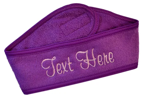 Miniatura 4 de Funny Girl Designs Diadema de spa personalizada bordada con texto personalizado de tu elección (negro)