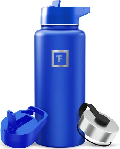 IRON °FLASK Frasco de hidratación para acampar y senderismo con pajilla, botella de agua deportiva de acero inoxidable con aislamiento de boca